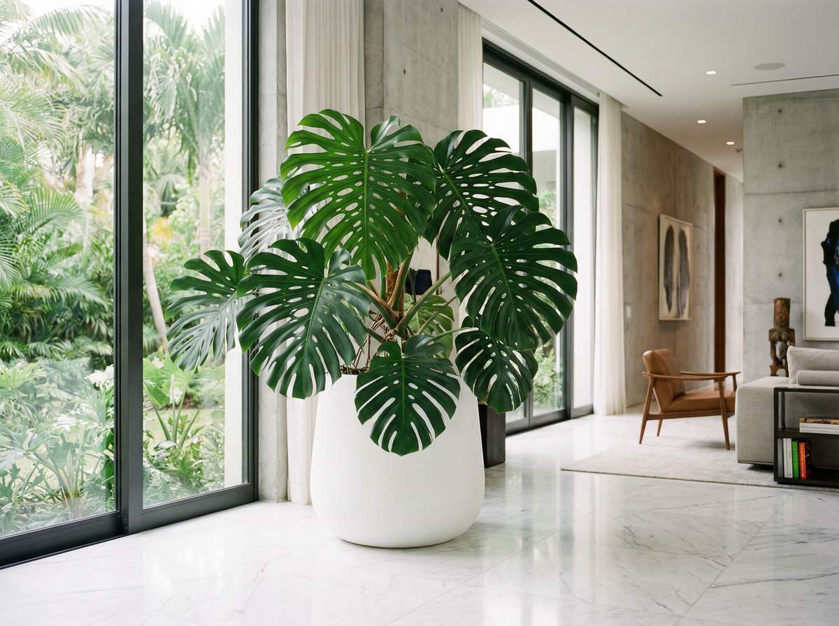 小马拉大车龟背竹植物视频